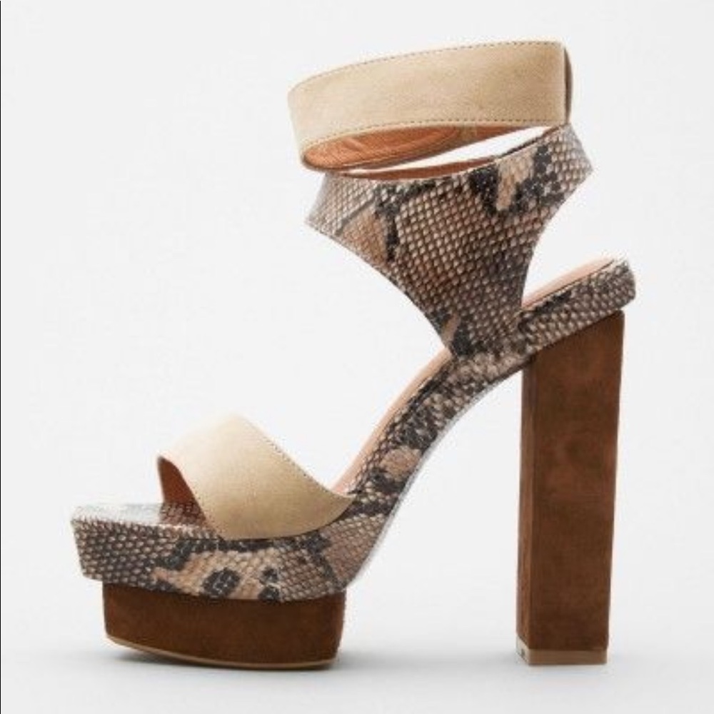 JEFFREY CAMPBELL Velez Snake Print Sandal Heel 41